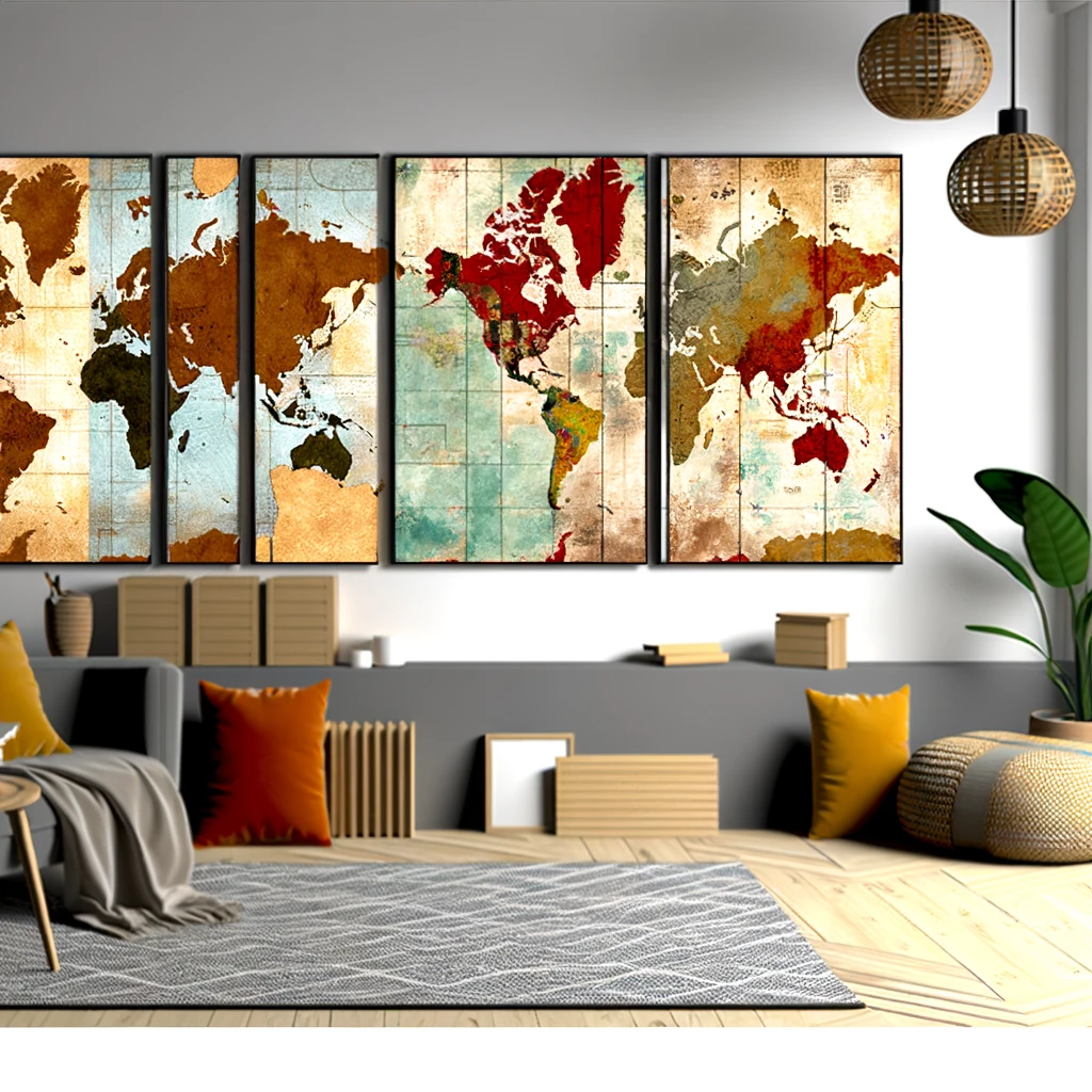 Hoe wereldkaart wanddecoratie je interieur kan transformeren