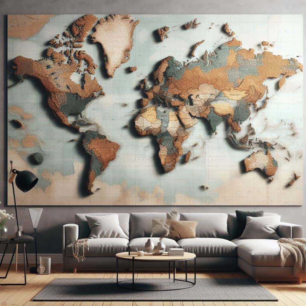 Hoe wereldkaart wanddecoratie kan dienen als een educatieve tool in huis