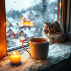 Winterthee bij kaarslicht