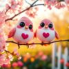 Verliefde vogels in bloesem