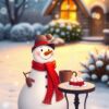 Sneeuwpop bouwen met warme chocolademelk