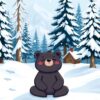 Meditatie in besneeuwd bos