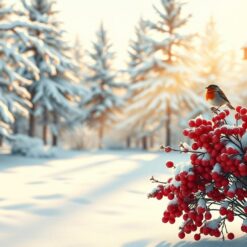 Warm Winterbos met Rode Bessen