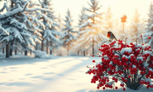 Warm Winterbos met Rode Bessen