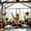 Yoga in de winterse serre
