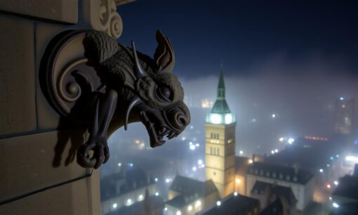 Vleermuis, hangend in de nacht