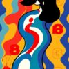 Murakami's Kleurrijke Golfreis Schilderen