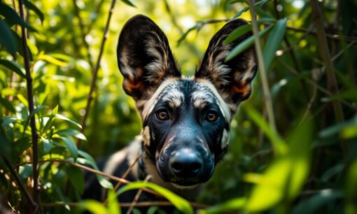 Wilde hondje met gele vlinder