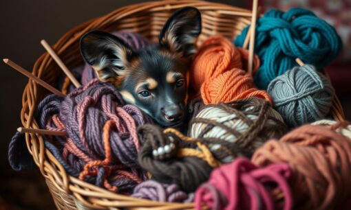 Vrolijke wilde hond in bloemen