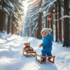Winterwandeling door het besneeuwde bos