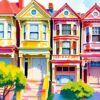 San Francisco Dames in Aquarel