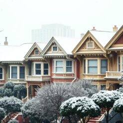 San Francisco's besneeuwde Painted Ladies