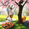 Romantische wandeling in het park