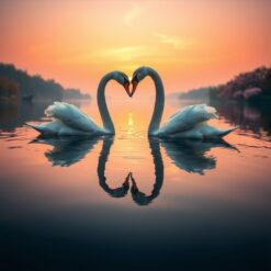 Twee zwanen, liefdevolle reflectie