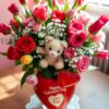 Valentijnsboeket in zacht ochtendlicht