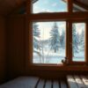 Sauna met uitzicht op winterlandschap