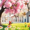 Vlinders in de bloesemboom