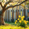 Narcissen onder de fruitboom