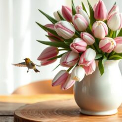 Zonnige tulpen in de vaas
