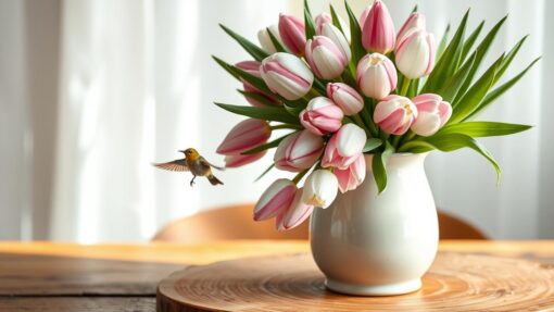 Zonnige tulpen in de vaas