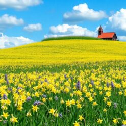 Narcissenveld in volle bloei