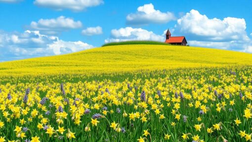 Narcissenveld in volle bloei