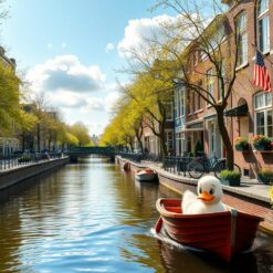 Lente ochtend aan de gracht