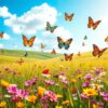 Kleurrijke vlinders in aprilzon