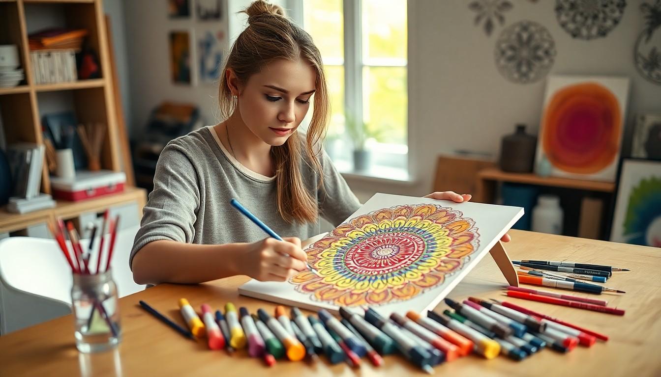 stappen bij mandala schilderen volgens nummers