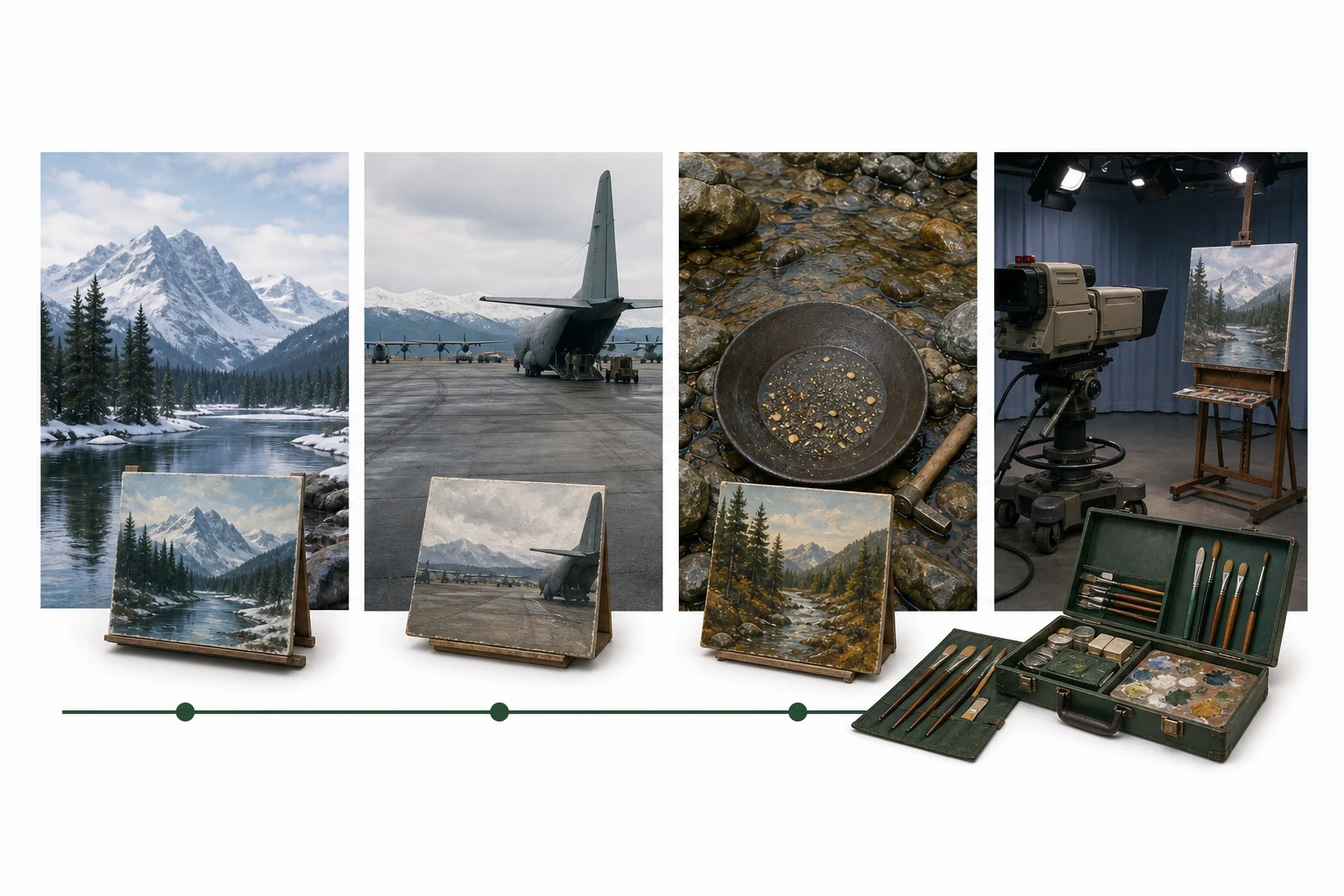 Redactionele tijdlijn van Bob Ross van Alaska tot The Joy of Painting