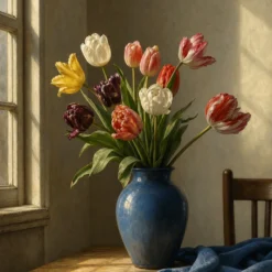 Schilderen op nummer Tulp in Vermeer-licht