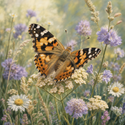 Hoofdafbeelding: Schilderen op nummer vlinder op wilde bloemen close-up