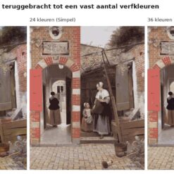 Benadering van Binnenplaats in Delft van Pieter de Hooch met 24 en 36 verfkleuren