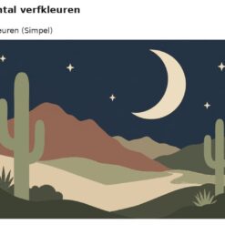 Benadering van het ontwerp cactussen onder de maan met 24 en 36 verfkleuren