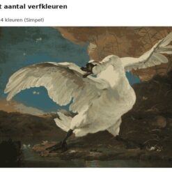 Benadering van De bedreigde zwaan van Asselijn met 24 en 36 verfkleuren