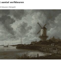 Benadering van De molen bij Wijk bij Duurstede van Ruisdael met 24 en 36 verfkleuren