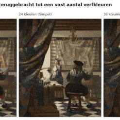 Benadering van De schilderkunst van Vermeer met 24 en 36 verfkleuren