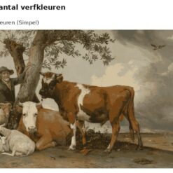Benadering van De stier van Paulus Potter met 24 en 36 verfkleuren