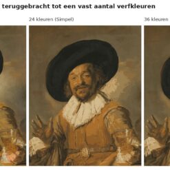 Benadering van De vrolijke drinker van Frans Hals met 24 en 36 verfkleuren