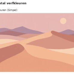 Benadering van het ontwerp duinen in pastel met 24 en 36 verfkleuren