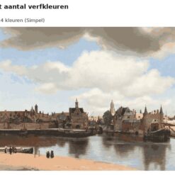 Benadering van Gezicht op Delft van Vermeer met 24 en 36 verfkleuren