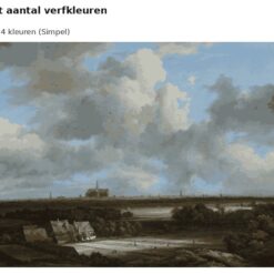 Benadering van Gezicht op Haarlem van Ruisdael met 24 en 36 verfkleuren