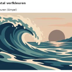 Benadering van het ontwerp golf bij zonsondergang met 24 en 36 verfkleuren
