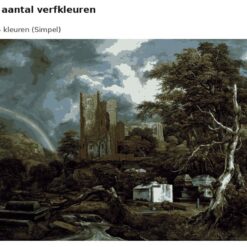 Benadering van Het Joodse kerkhof van Ruisdael met 24 en 36 verfkleuren