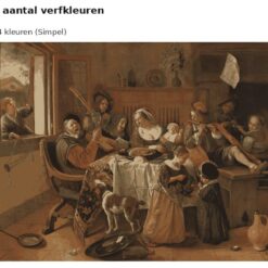 Benadering van Het vrolijke huisgezin van Jan Steen met 24 en 36 verfkleuren