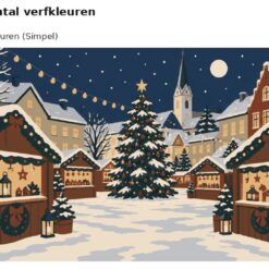 Benadering van het ontwerp kerstmarkt met lichtjes met 24 en 36 verfkleuren