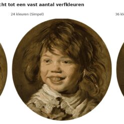 Benadering van Lachende jongen van Frans Hals met 24 en 36 verfkleuren