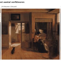 Benadering van Moedertaak van Pieter de Hooch met 24 en 36 verfkleuren