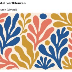 Benadering van het ontwerp papierknipsels in blauw en koraal met 24 en 36 verfkleuren