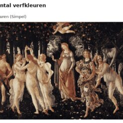 Benadering van Primavera van Botticelli met 24 en 36 verfkleuren